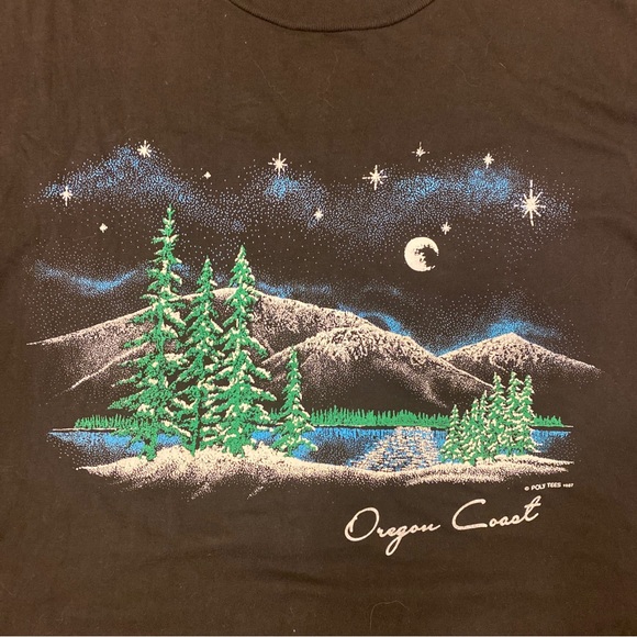 ‘87 VTG Oregon Nature T-Shirt XXL Measurement Blk Good Condition Single Stich - Picture 3 of 9